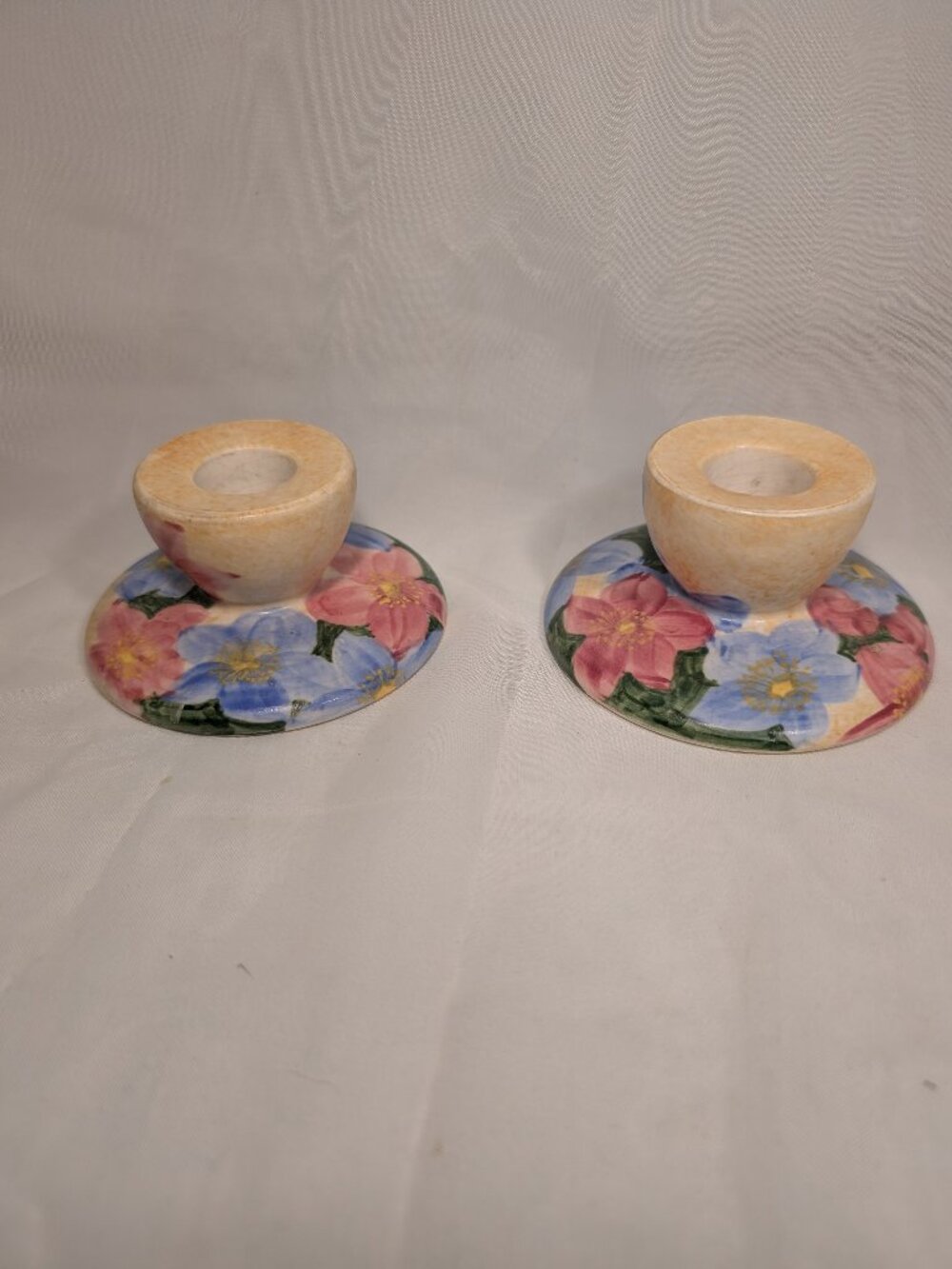 RADFORD Hand Painted Candlesticks Beautiful Florals